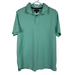 Nordstrom Men's Shop 100% Cotton Short Sleeve Polo, Aqua, Size L